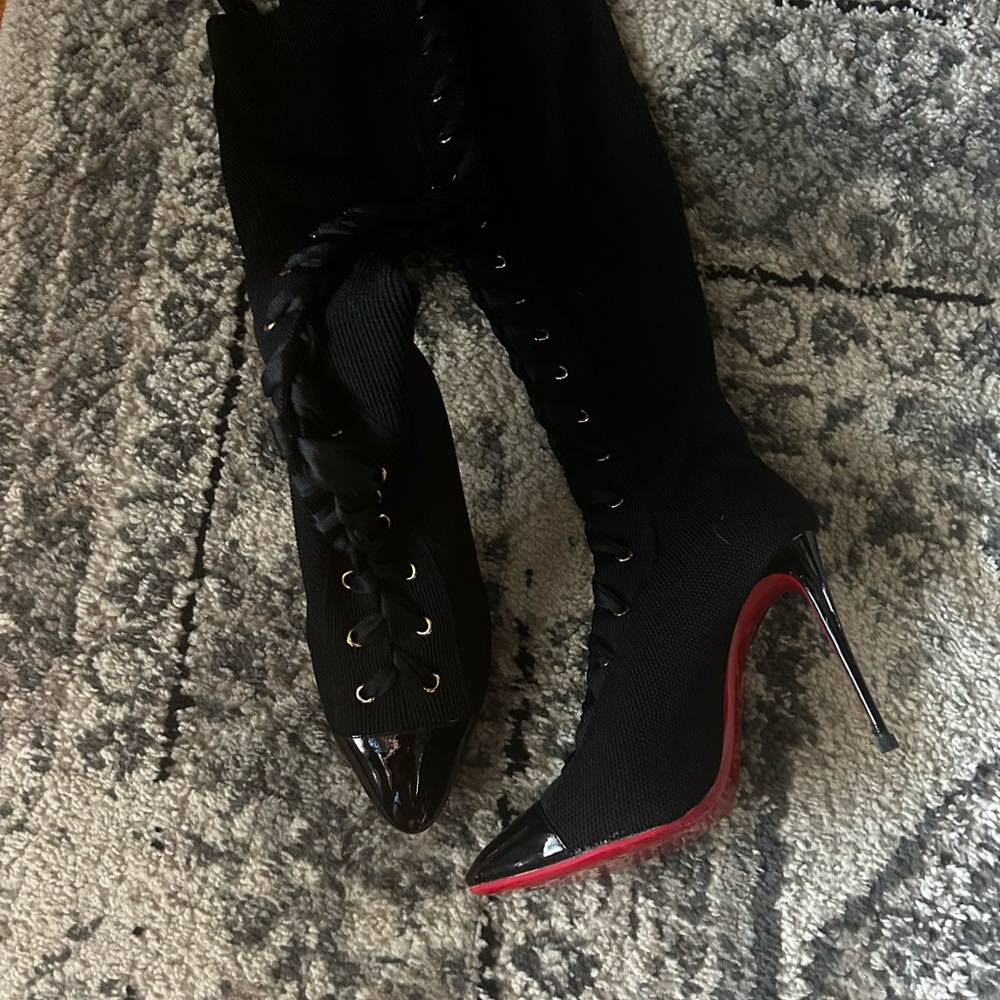 Christian Louboutin thigh high lace up boots - Picture 4 of 4